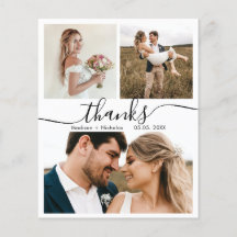 Budget Calligraphy Collage Wedding Danke Flyer