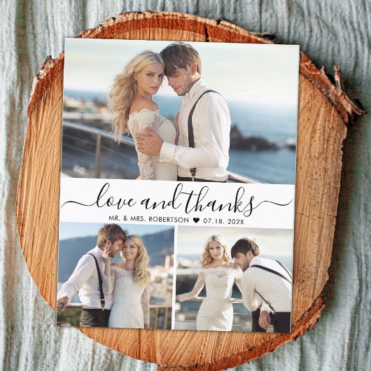 Budget Calligraphy Collage Wedding Vielen Dank Flyer