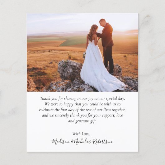 Budget Calligraphy Collage Wedding Vielen Dank Flyer (Hinten)