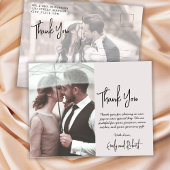 Budget Calligraphy Cream Foto Wedding Vielen Dank Postkarte