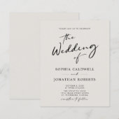 Budget Calligraphy Elegant Eggshell Wedding Einlad (Vorne/Hinten)