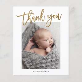 Budget Calligraphy Foto Baby Danke Karte