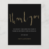 Budget Calligraphy Foto Gold Black Wedding Danke (Vorderseite)