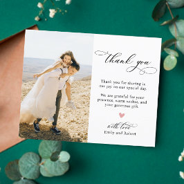 Budget Calligraphy Heart Foto Wedding Vielen Dank Flyer