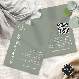 Budget Calligraphy QR Sage Wedding Abend Party