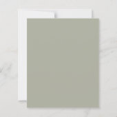 Budget Calligraphy Sage Green Wedding Einladung (Rückseite)