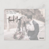 Budget Calligraphy Script Foto Wedding Vielen Dank Postkarte (Rückseite)