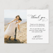 Budget Calligraphy Script Foto Wedding Vielen Dank Postkarte (Vorderseite)