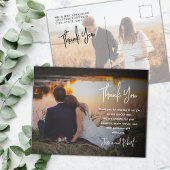 Budget Calligraphy Script Foto Wedding Vielen Dank Postkarte