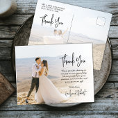 Budget Calligraphy Script Foto Wedding Vielen Dank Postkarte