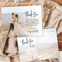 Budget Calligraphy Script Foto Wedding Vielen Dank Postkarte