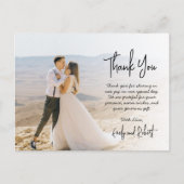 Budget Calligraphy Script Foto Wedding Vielen Dank Postkarte (Vorderseite)