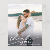 Budget Calligraphy Script Wedding Foto Vielen Dank (Vorderseite)