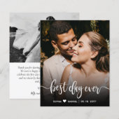 Budget Calligraphy Script Wedding Foto Vielen Dank (Vorne/Hinten)