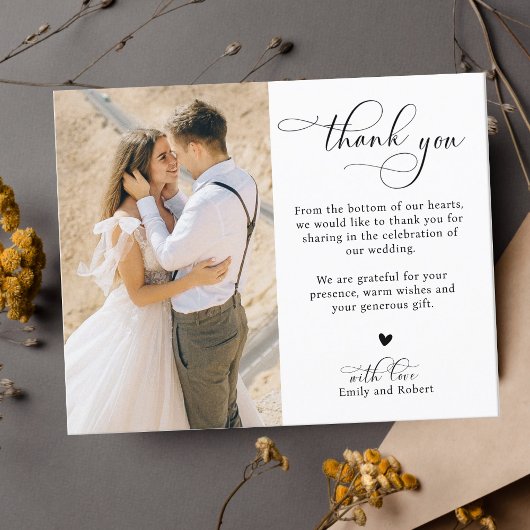 Budget Calligraphy Wedding Danke Ihnen 2 Foto Flyer