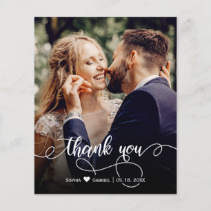 Budget Calligraphy Wedding Foto Danke Karte
