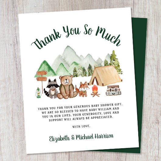 Budget Camping Woodland Babydusche Vielen Dank