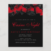 Budget Casino Night Party Einladungen (Vorderseite)