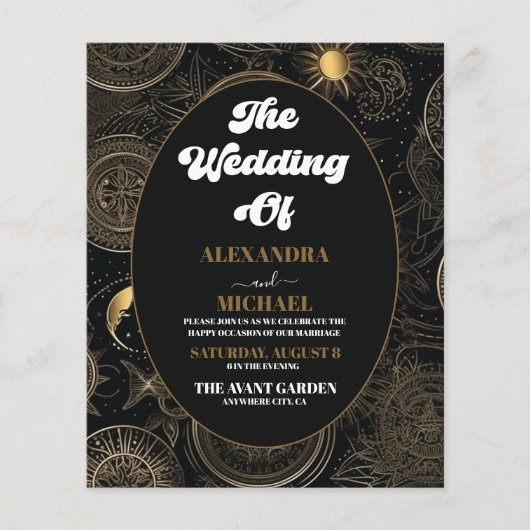 Budget Celestial Black Gold Wedding (Vorderseite)