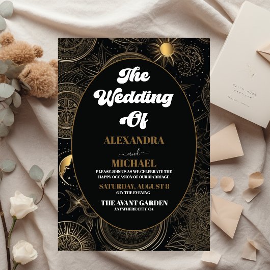 Budget Celestial Black Gold Wedding