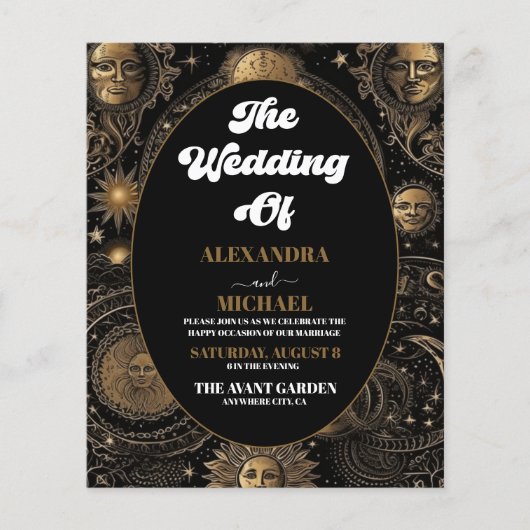 Budget Celestial Black Gold Wedding (Vorderseite)