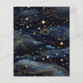 Budget Celestial Midnight Blue Stars Moon Wedding (Rückseite)