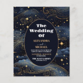 Budget Celestial Midnight Blue Stars Moon Wedding (Vorderseite)