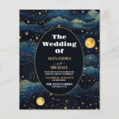 Budget Celestial Midnight Blue Stars Moon Wedding (Vorderseite)
