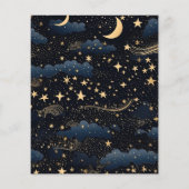 Budget Celestial Midnight Blue Stars Moon Wedding (Rückseite)