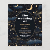 Budget Celestial Midnight Blue Stars Moon Wedding (Vorderseite)