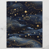 Budget Celestial Midnight Blue Stars Moon Wedding Flyer (Hinten)