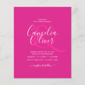 BUDGET CERISE PINK Moderne Core Wedding Flyer (Vorne)