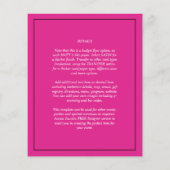 BUDGET CERISE PINK Moderne Core Wedding Flyer (Hinten)