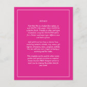 BUDGET CERISE PINK Moderne Core Wedding Flyer (Hinten)