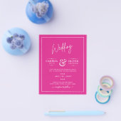 BUDGET CERISE PINK Moderne Core Wedding Flyer (Einzeln)