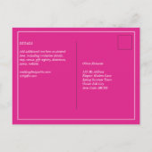 BUDGET CERISE PINK Moderne Core Wedding Postkarte (Rückseite)