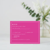 BUDGET CERISE PINK Moderne Core Wedding Postkarte (Stehend Vorderseite)