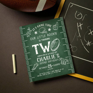 Budget Chalkboard Football Sports 2. Geburtstag