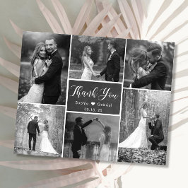 Budget Chalkboard Foto Collage Wedding Vielen Dank Flyer