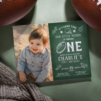 Budget Chalkboard Fußball Foto 1. Geburtstag