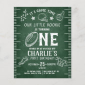 Budget Chalkboard Fußball Sport 1. Geburtstag (Vorderseite)