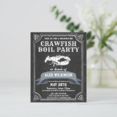 BUDGET Chalkboard GRAD Crawfish Boil Einladung (Stehend Vorderseite)