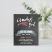 BUDGET Chalkboard GRAD Crawfish Boil Einladung (Stehend Vorderseite)