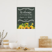 Budget CHALKBOARD Hochzeit Begrüßung Sonnenblumen Poster (Küche)