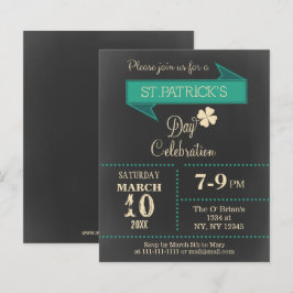Budget Chalkboard St Patricks Tag Party Einladung