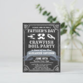 BUDGET Chalkboard Vater's Day Crawfish Einladung Postkarte (Stehend Vorderseite)