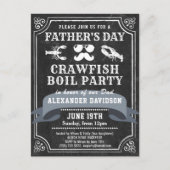BUDGET Chalkboard Vater's Day Crawfish Einladung Postkarte (Vorderseite)
