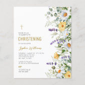 Budget Chamomile & Eucalyptus Christening Einladun (Vorderseite)