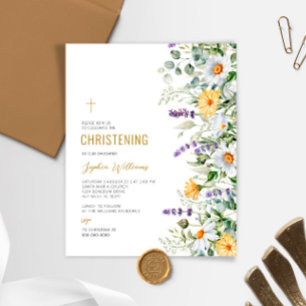 Budget Chamomile & Eucalyptus Christening Einladun