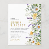 Budget Chamomile & Eukalyptus Wedding Einladung (Vorderseite)